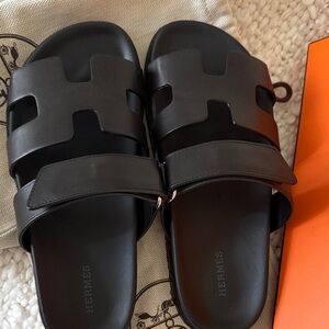 Hermes Black Sandals